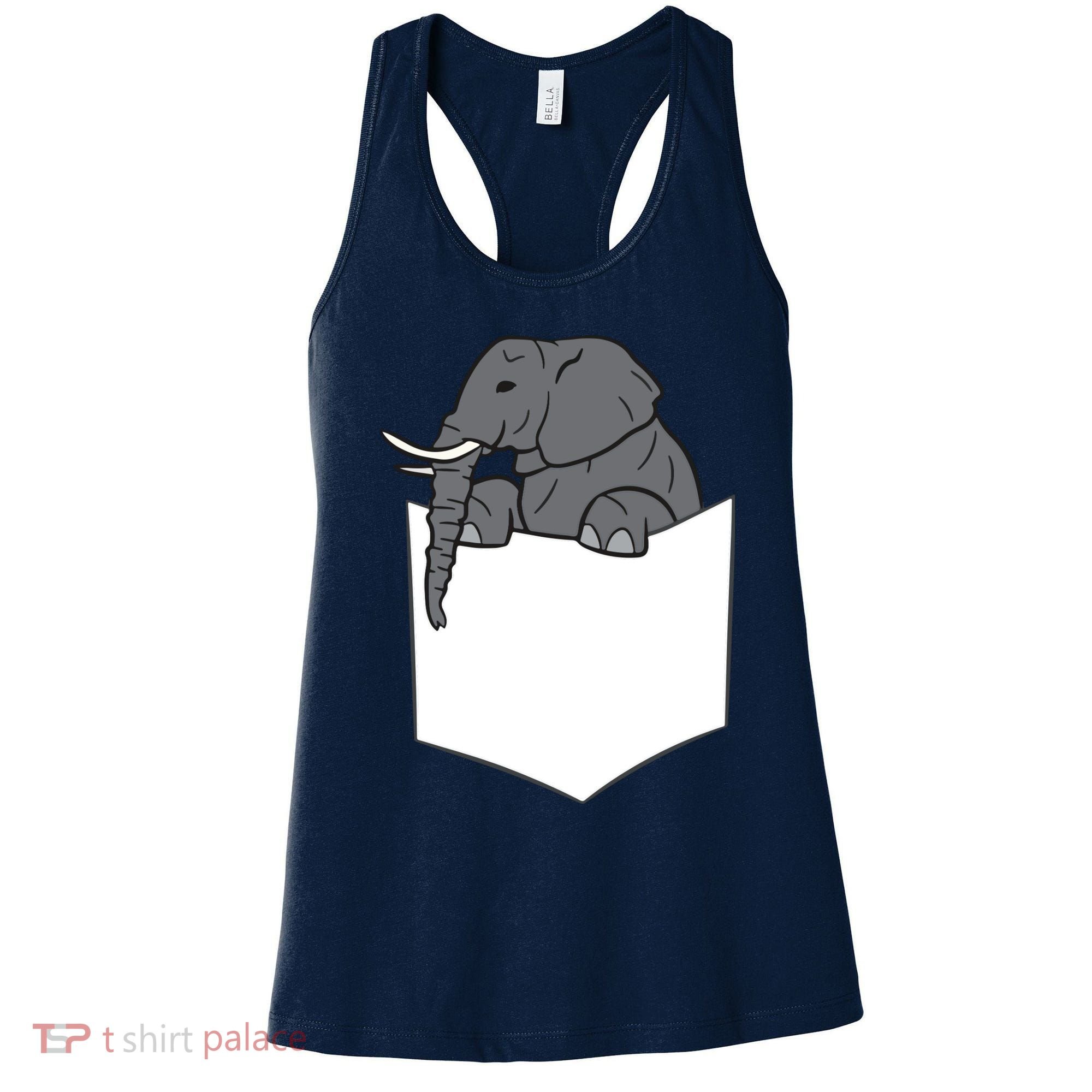 Elephant In A Pocket Funny Pocket Elephant Women's Tank Top