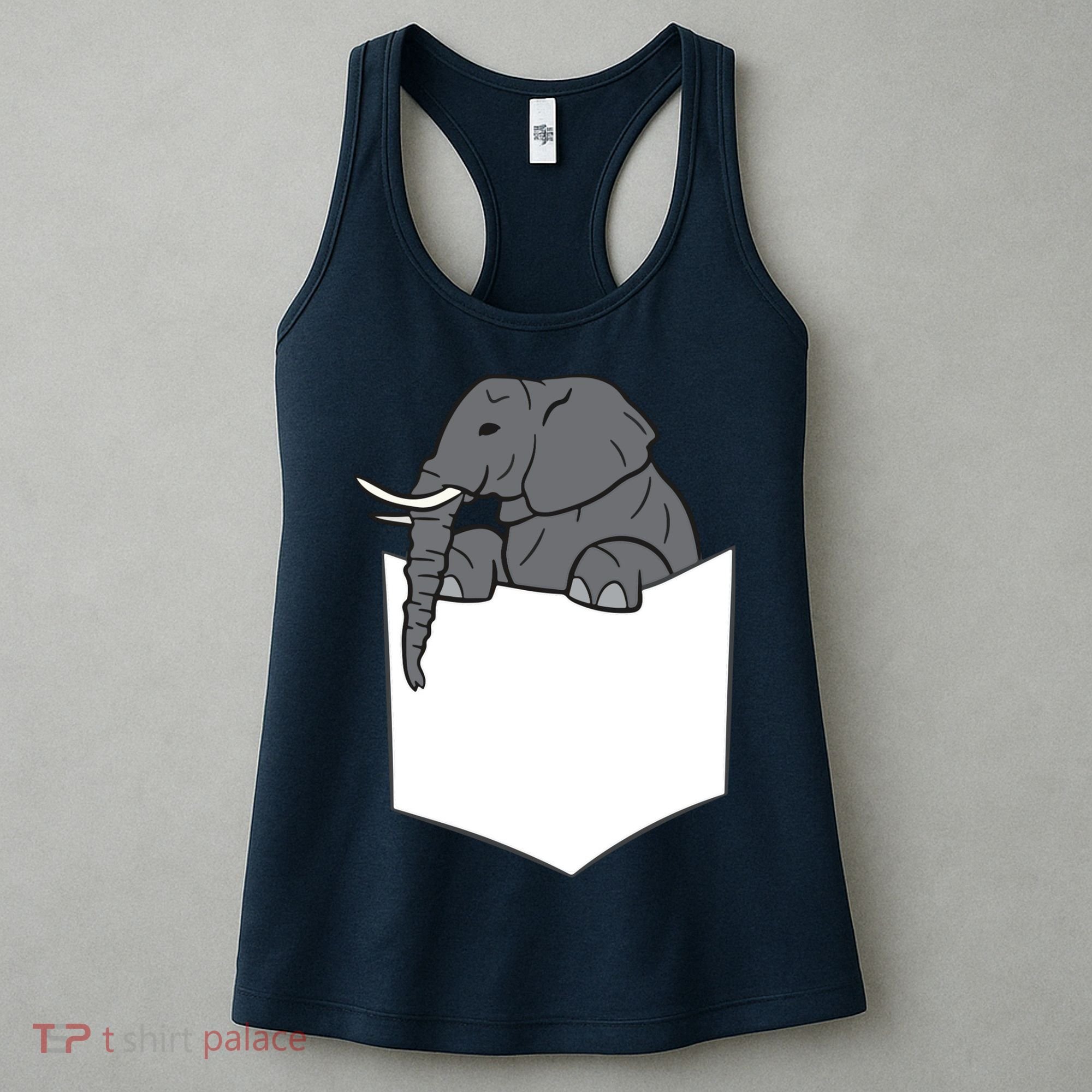 Elephant In A Pocket Funny Pocket Elephant Women's Tank Top