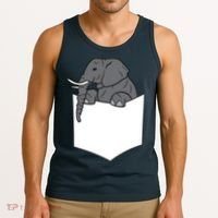 Elephant In A Pocket Funny Pocket Elephant Tank Top thumb 3