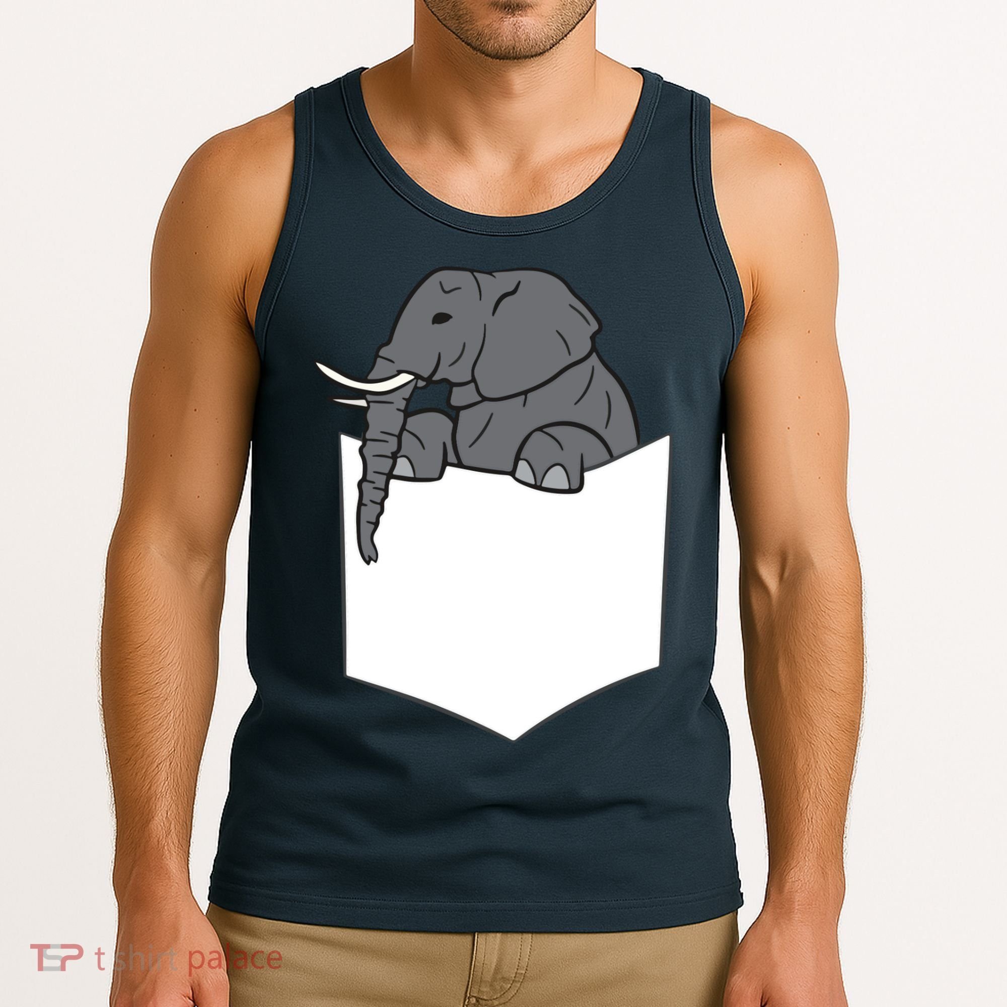 Elephant In A Pocket Funny Pocket Elephant Tank Top
