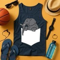 Elephant In A Pocket Funny Pocket Elephant Tank Top thumb 4