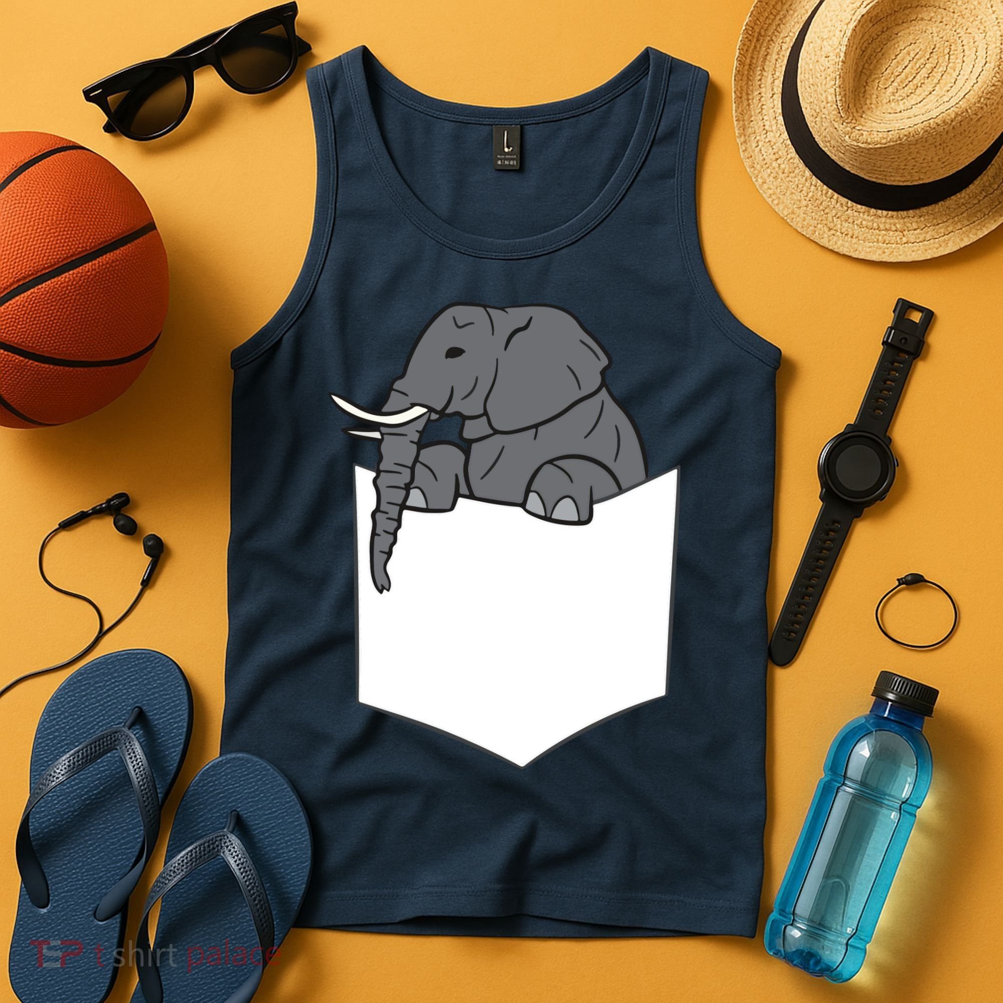 Elephant In A Pocket Funny Pocket Elephant Tank Top