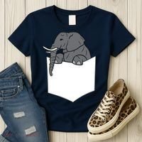 Elephant In A Pocket Funny Pocket Elephant Women's T-Shirt thumb 3