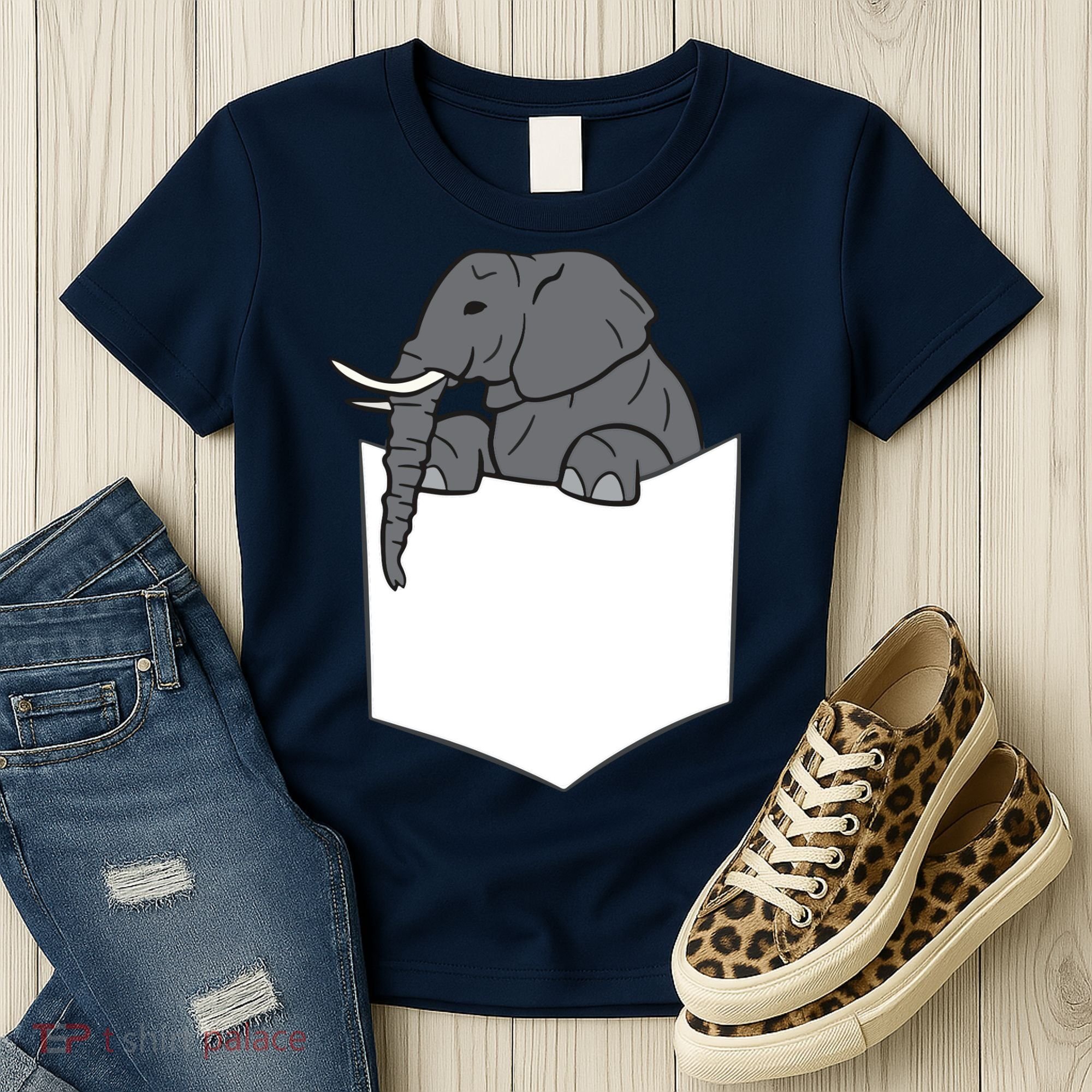 Elephant In A Pocket Funny Pocket Elephant Women's T-Shirt