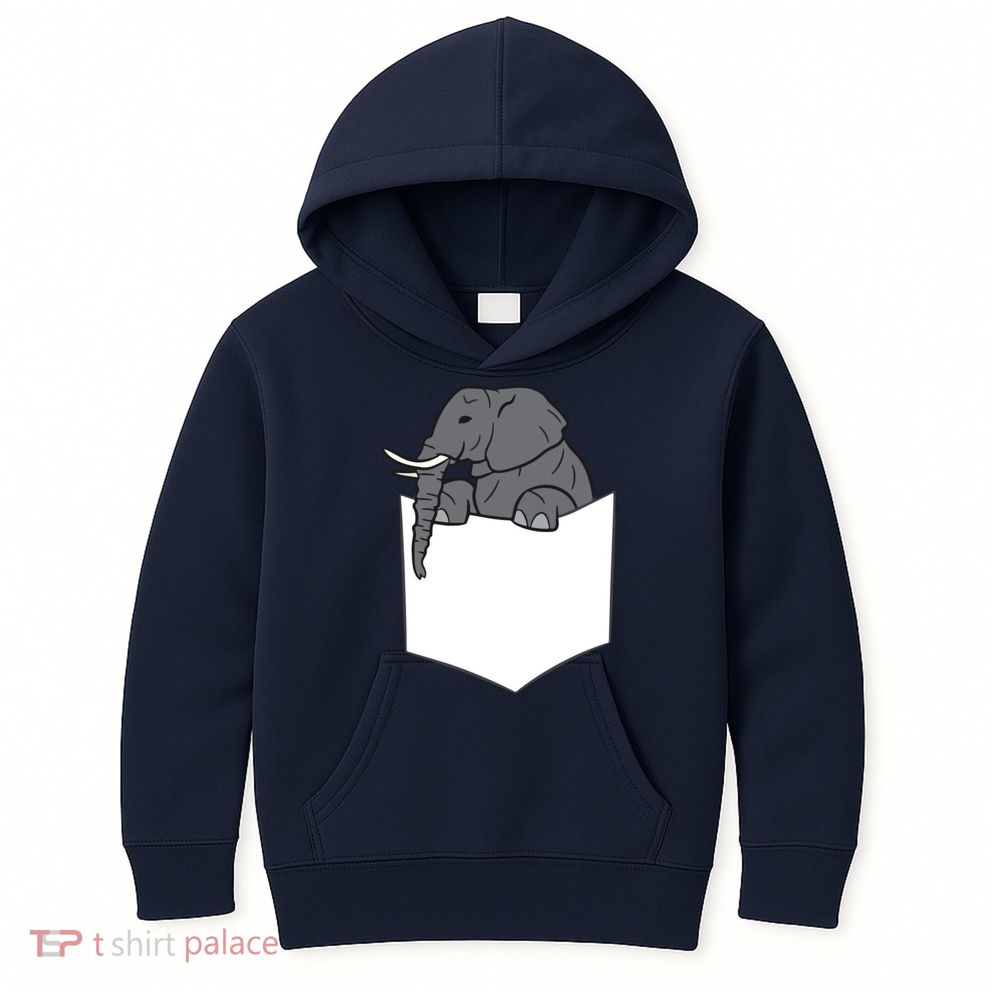 Elephant In A Pocket Funny Pocket Elephant Kids Hoodie