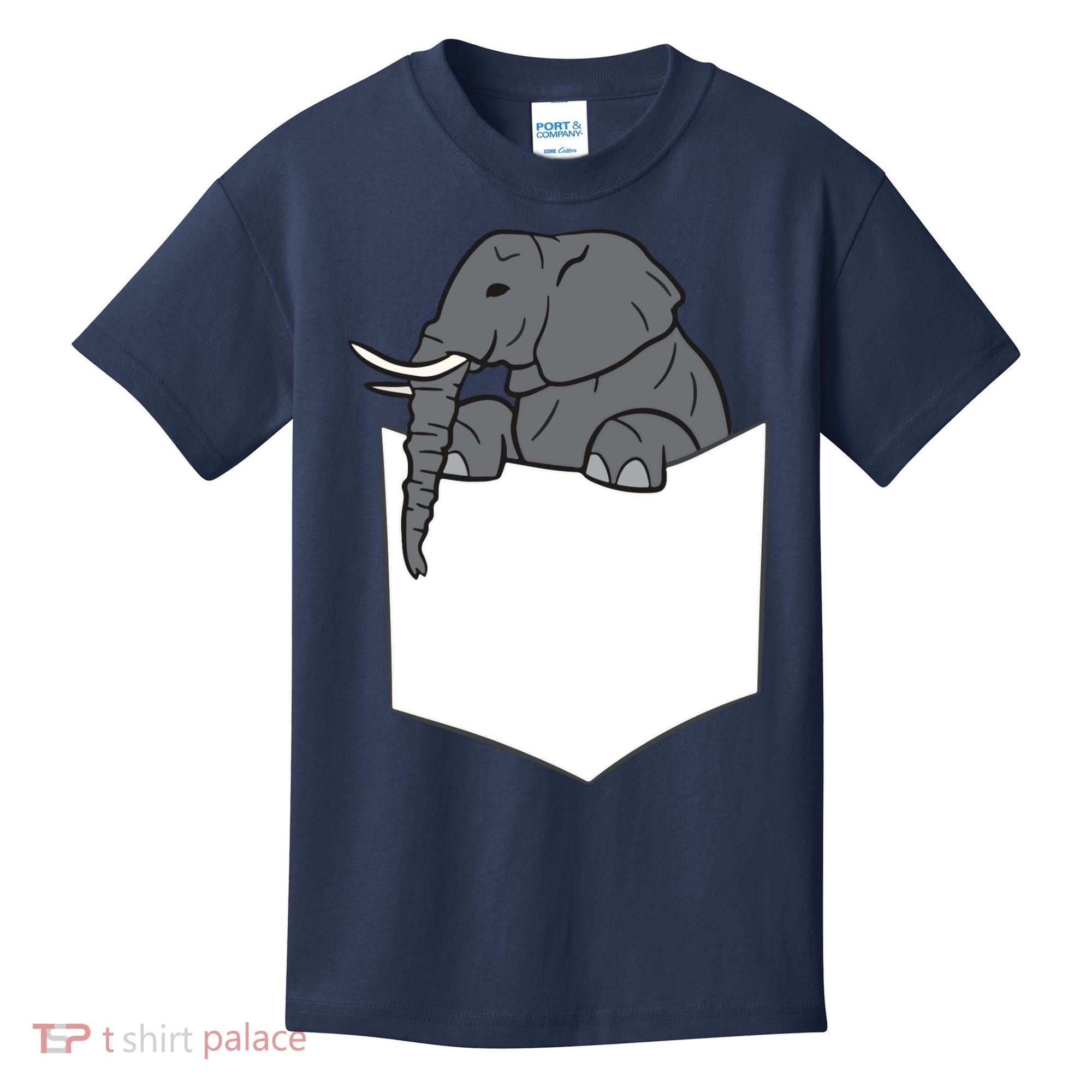 Elephant In A Pocket Funny Pocket Elephant Kids T-Shirt