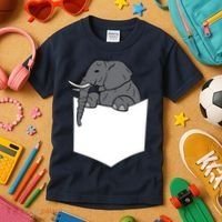 Elephant In A Pocket Funny Pocket Elephant Kids T-Shirt thumb 3