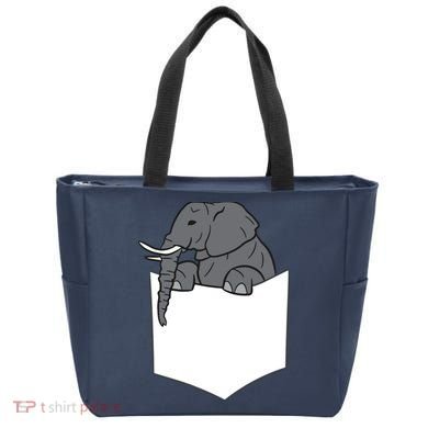 Elephant In A Pocket Funny Pocket Elephant Tote Bag