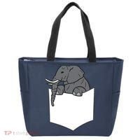 Elephant In A Pocket Funny Pocket Elephant Tote Bag thumb 0