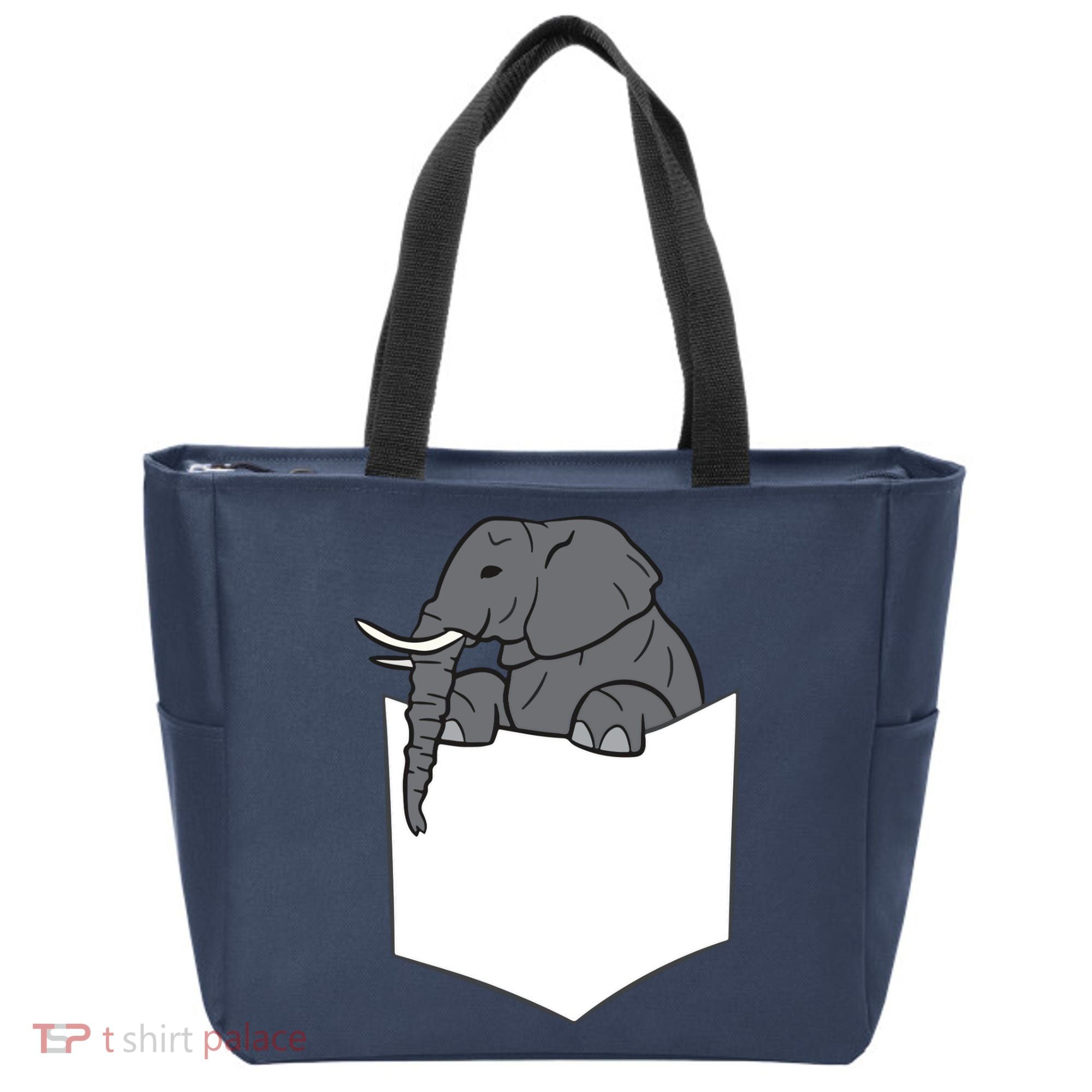 Elephant In A Pocket Funny Pocket Elephant Tote Bag