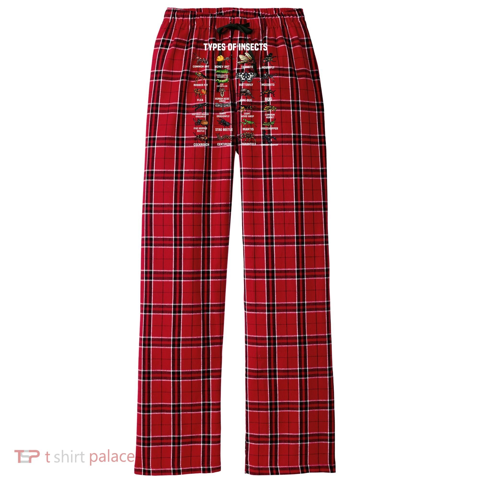 Entomology Insect Bug Lover Women's Flannel Plaid Pajama Pants