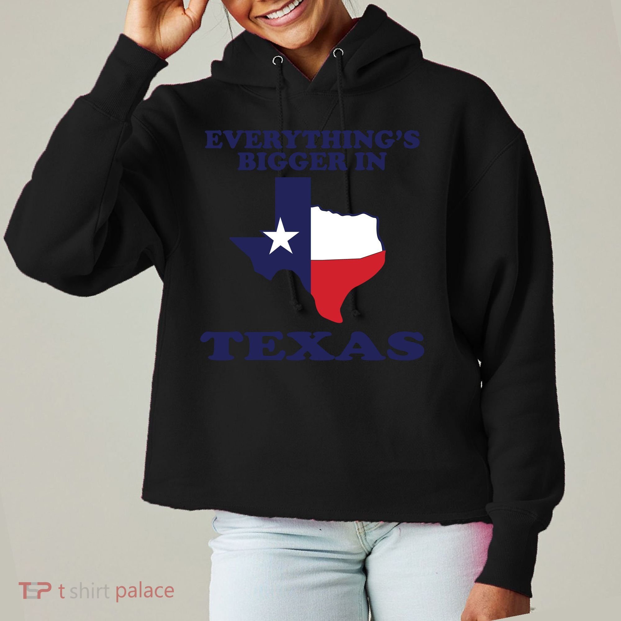 EVERYTHING IS BIGGER IN TEXAS Funny Ladies Heavyweight Boxy Pullover Hoodie