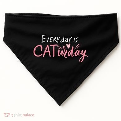 Everyday Is Caturday Cat Lover USA-Made Doggie Bandana