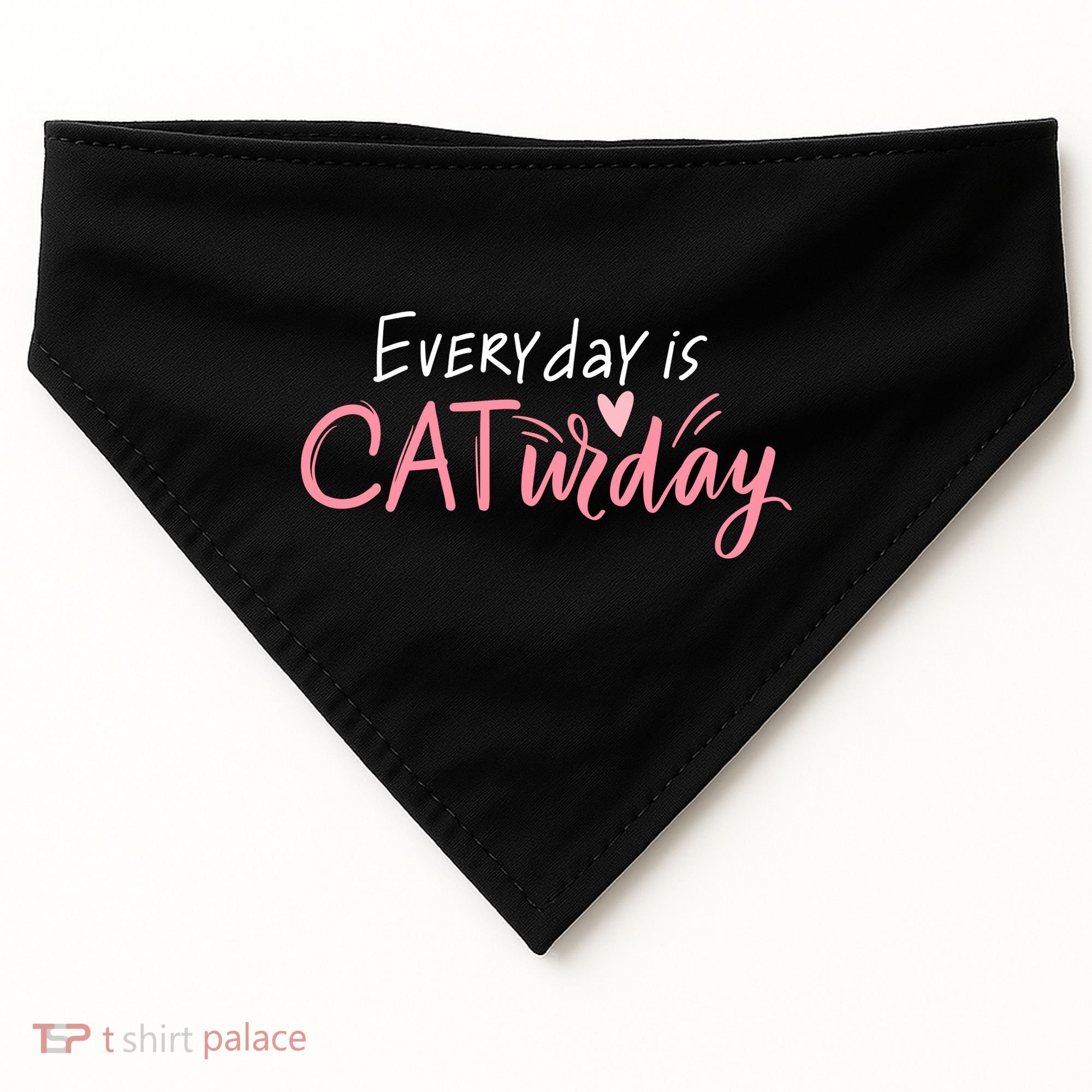 Everyday Is Caturday Cat Lover USA-Made Doggie Bandana