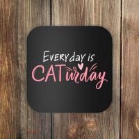 Everyday Is Caturday Cat Lover Coaster thumb 0