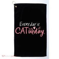 Everyday Is Caturday Cat Lover Golf Towel thumb 0