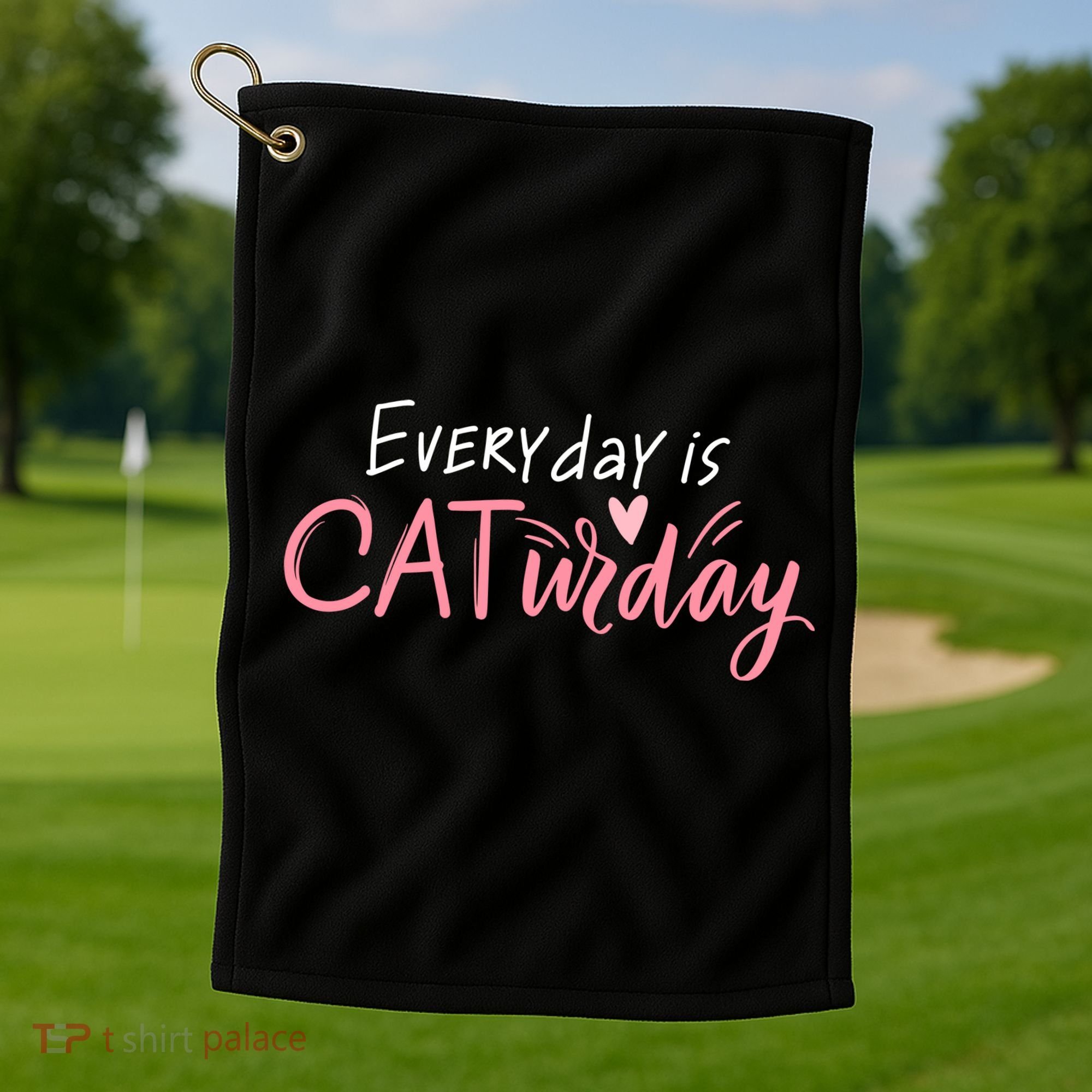 Everyday Is Caturday Cat Lover Golf Towel