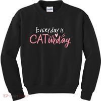 Everyday Is Caturday Cat Lover Kids Sweatshirt thumb 0