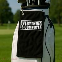 Everything Is Computer Golf Towel thumb 2