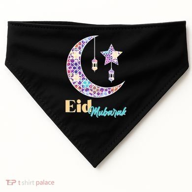 Eid Mubarak Happy Ramadan  USA-Made Doggie Bandana