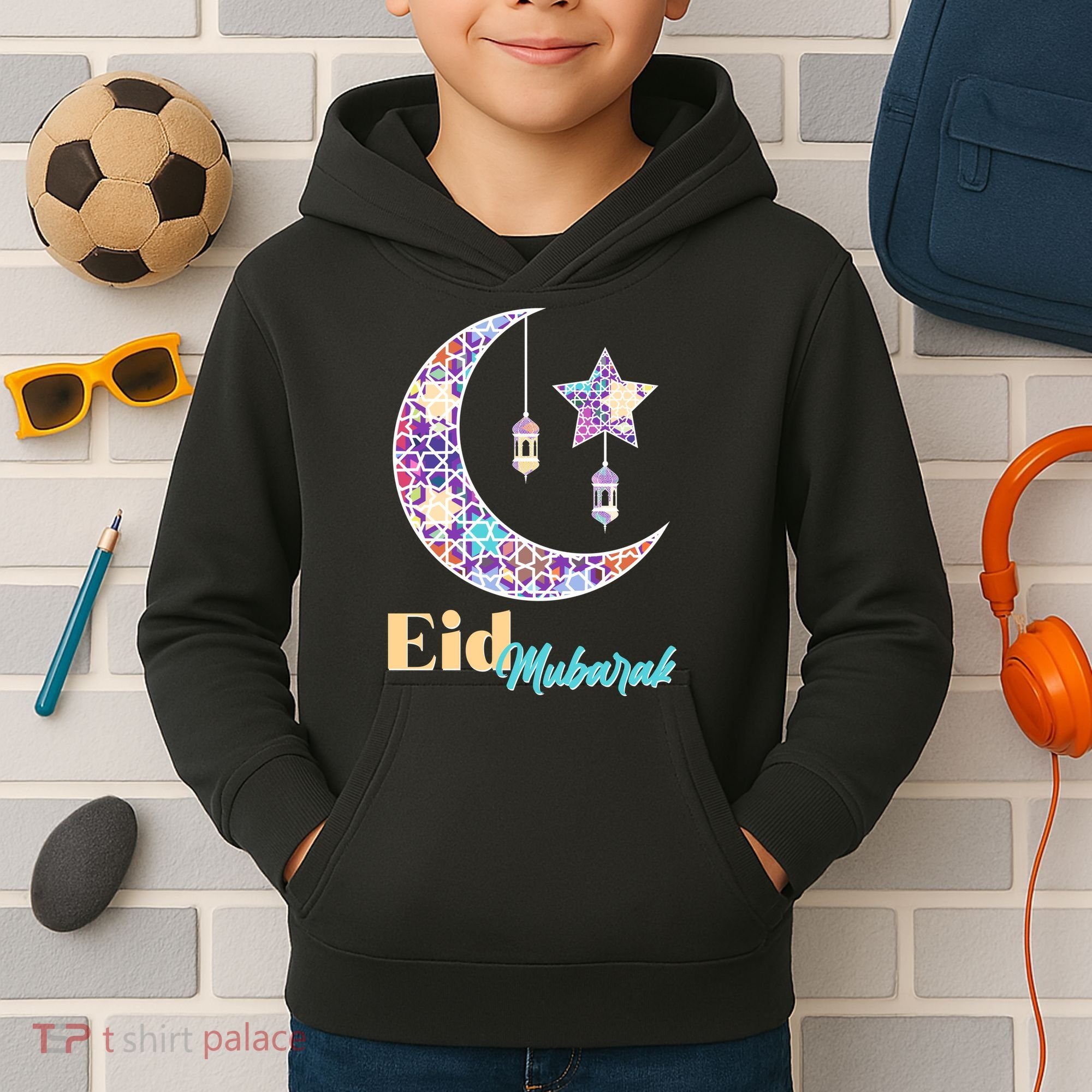 Eid Mubarak Happy Ramadan  Kids Hoodie