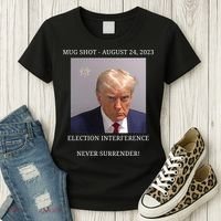 Election Interference Donald Trump Mugshot Women's T-Shirt thumb 3
