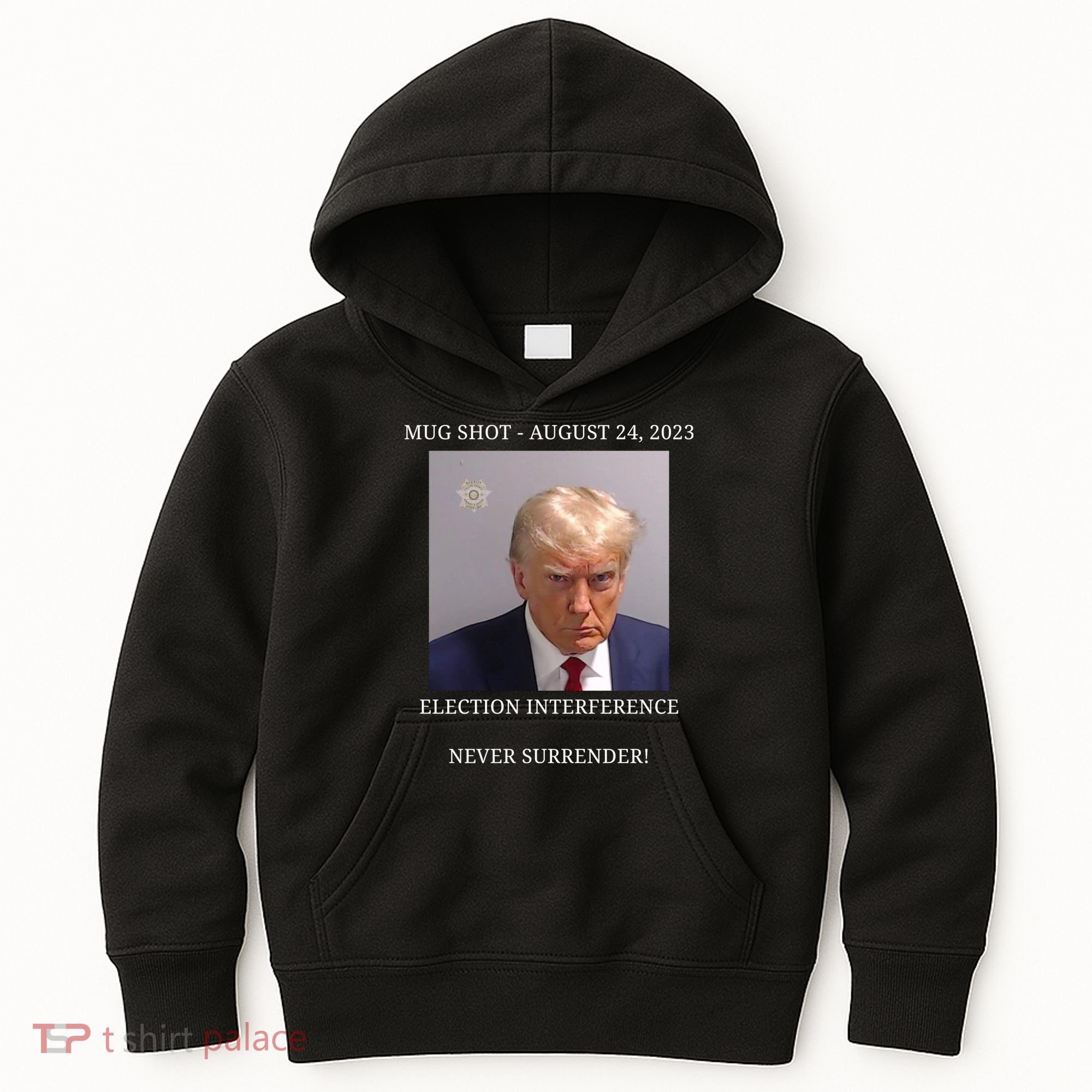 Election Interference Donald Trump Mugshot Kids Hoodie