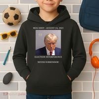 Election Interference Donald Trump Mugshot Kids Hoodie thumb 2