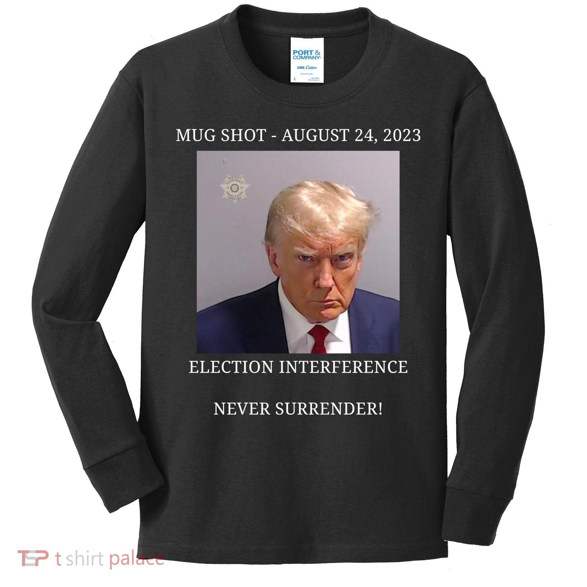 Election Interference Donald Trump Mugshot Kids Long Sleeve Shirt