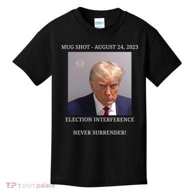 Election Interference Donald Trump Mugshot Kids T-Shirt