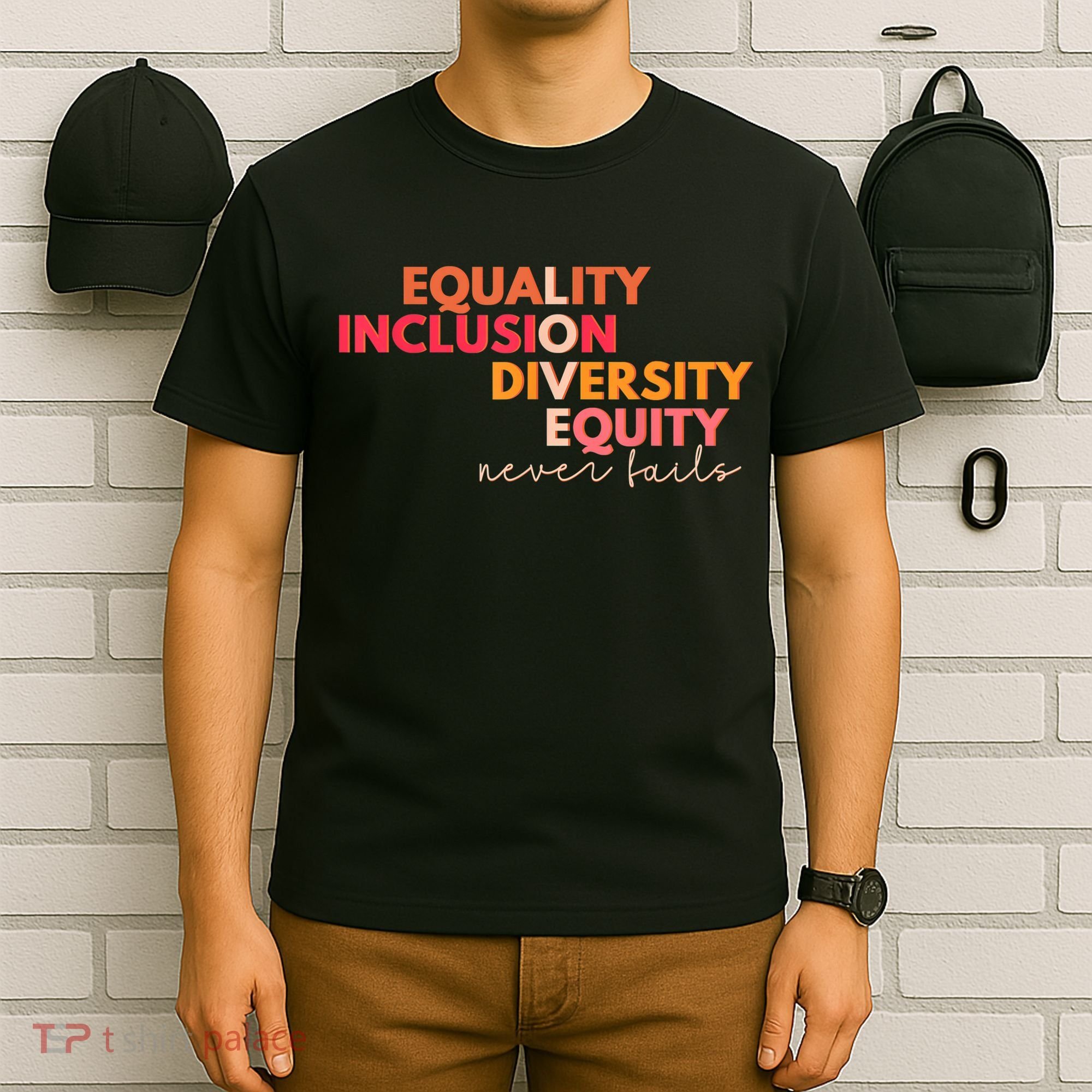 Equality Inclusion Diversity Equity Love Never Fails Teacher TShirt T-Shirt
