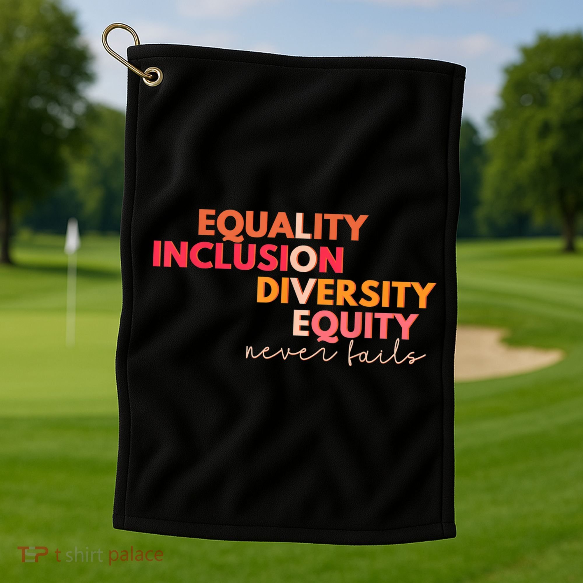 Equality Inclusion Diversity Equity Love Never Fails Teacher TShirt Golf Towel