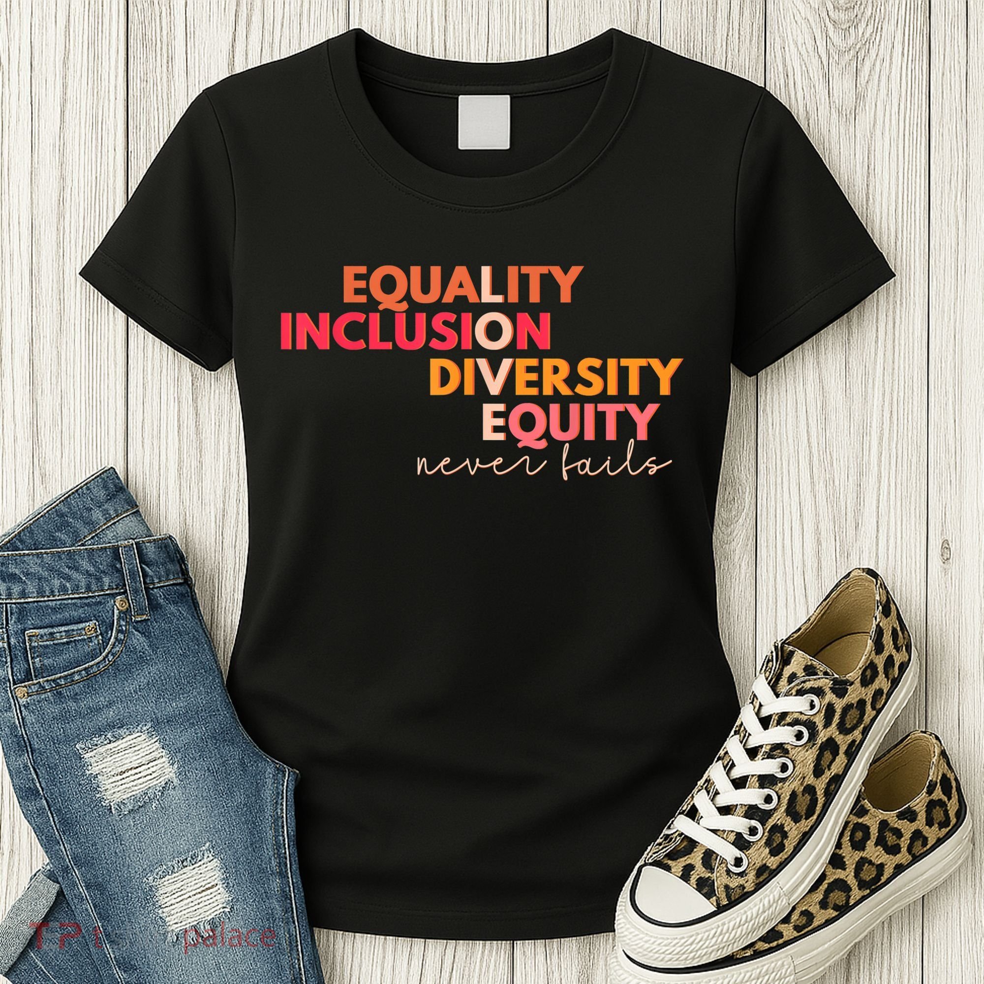 Equality Inclusion Diversity Equity Love Never Fails Teacher TShirt Women's T-Shirt