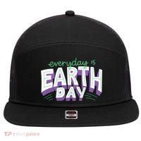 Everyday Is Earth Day Awareness 7 Panel Mesh Trucker Snapback Hat thumb 0