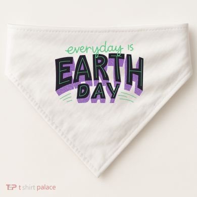 Everyday Is Earth Day Awareness USA-Made Doggie Bandana