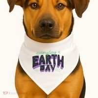 Everyday Is Earth Day Awareness USA-Made Doggie Bandana thumb 1