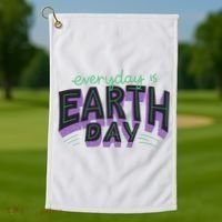 Everyday Is Earth Day Awareness Golf Towel thumb 1