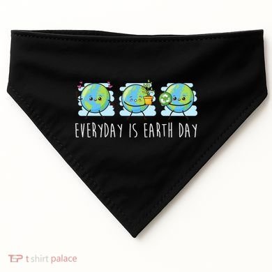 Everyday Is Earth Day Cute Planet Awareness USA-Made Doggie Bandana
