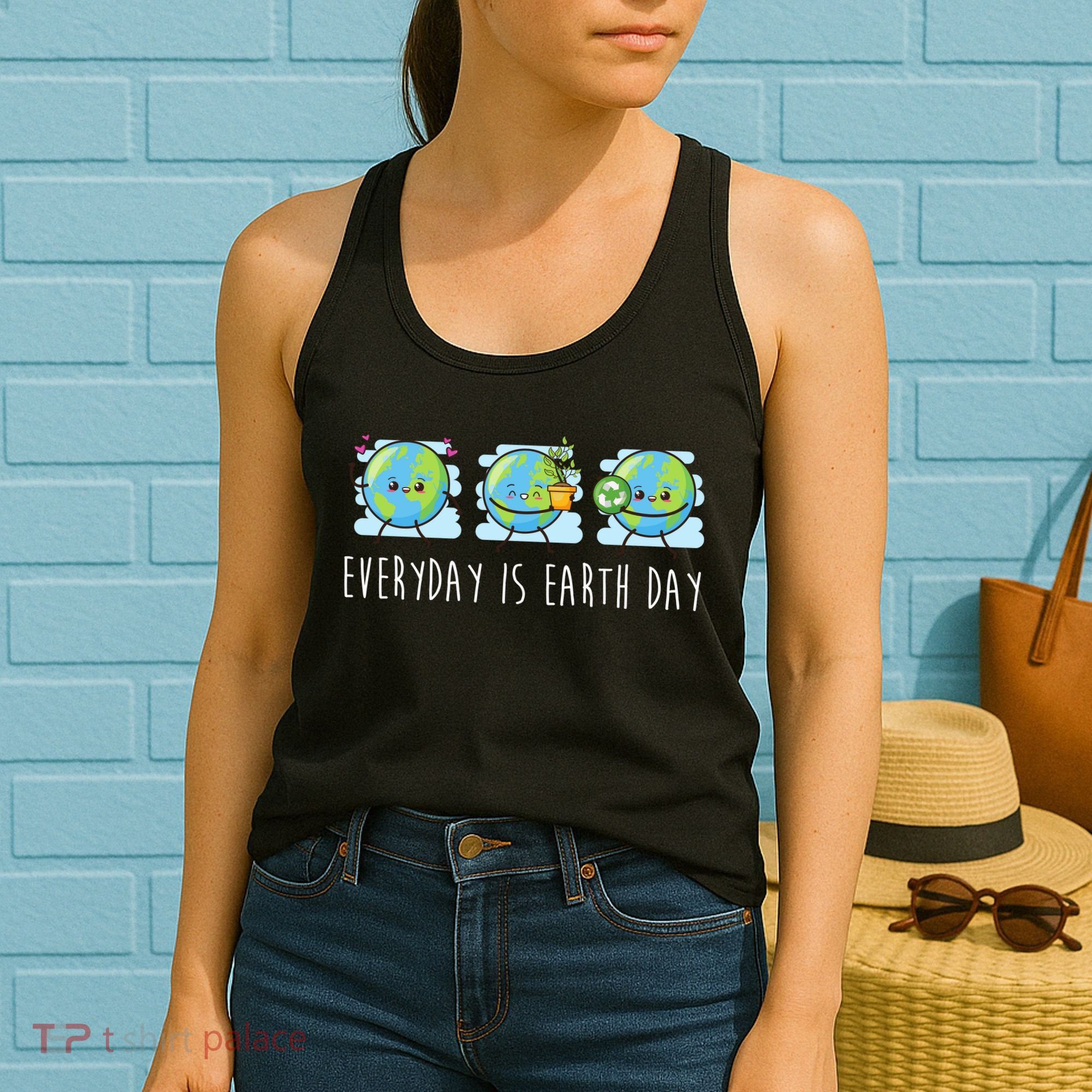 Everyday Is Earth Day Cute Planet Awareness Women's Tank Top