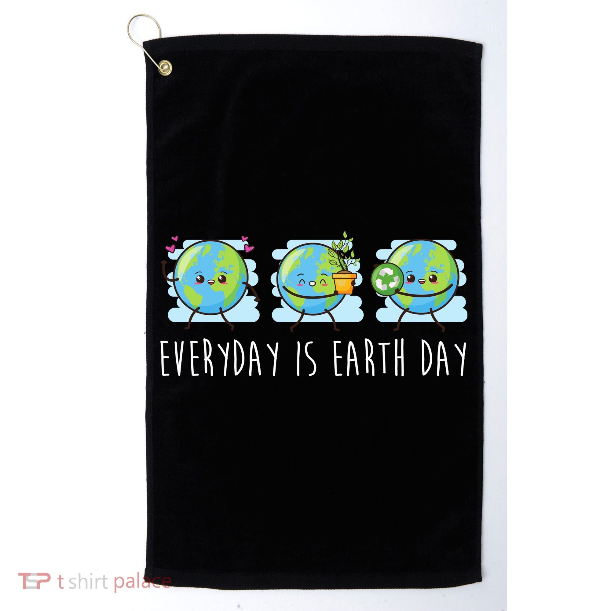 Everyday Is Earth Day Cute Planet Awareness Golf Towel
