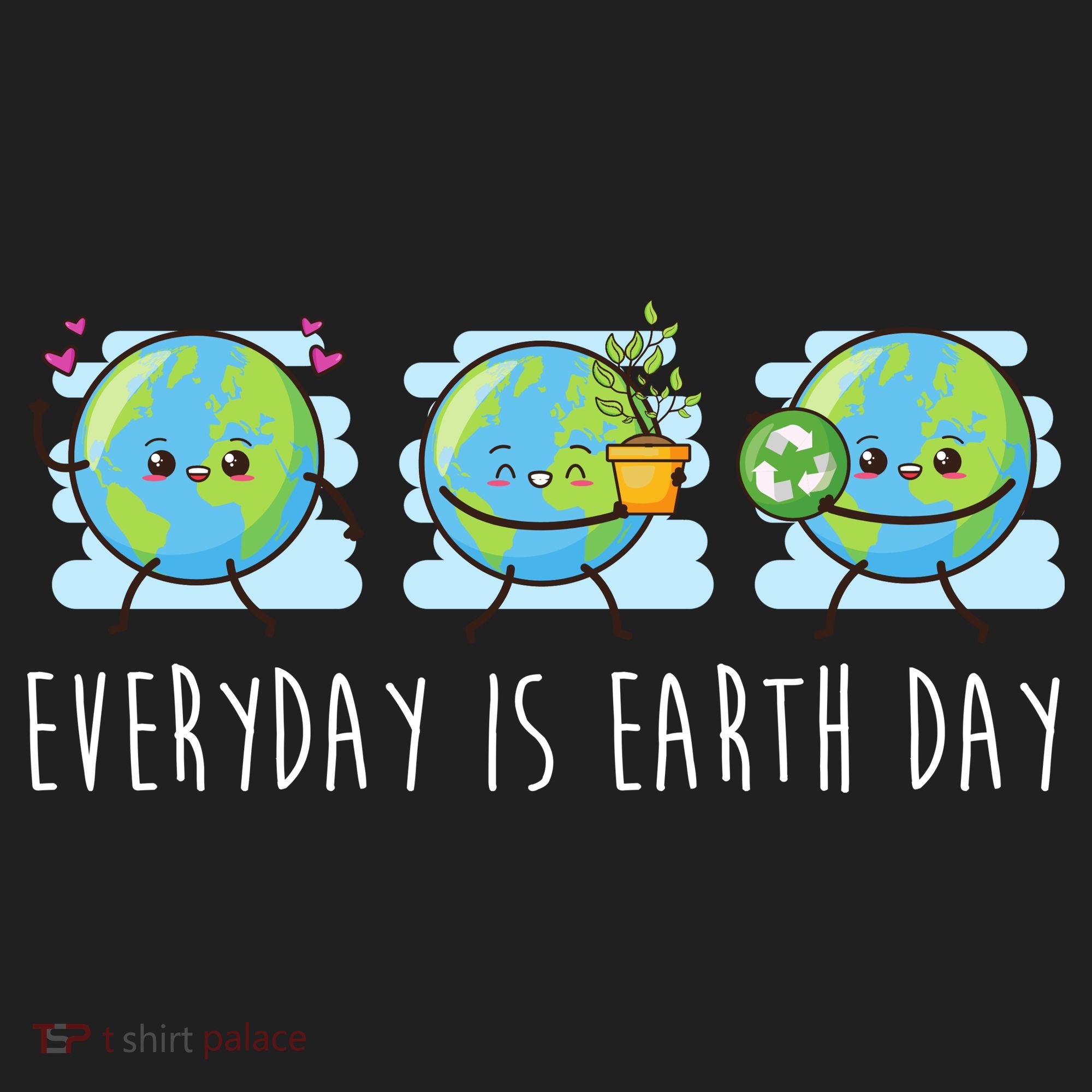 Everyday Is Earth Day Cute Planet Awareness Golf Towel
