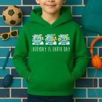 Everyday Is Earth Day Cute Planet Awareness Kids Hoodie thumb 2