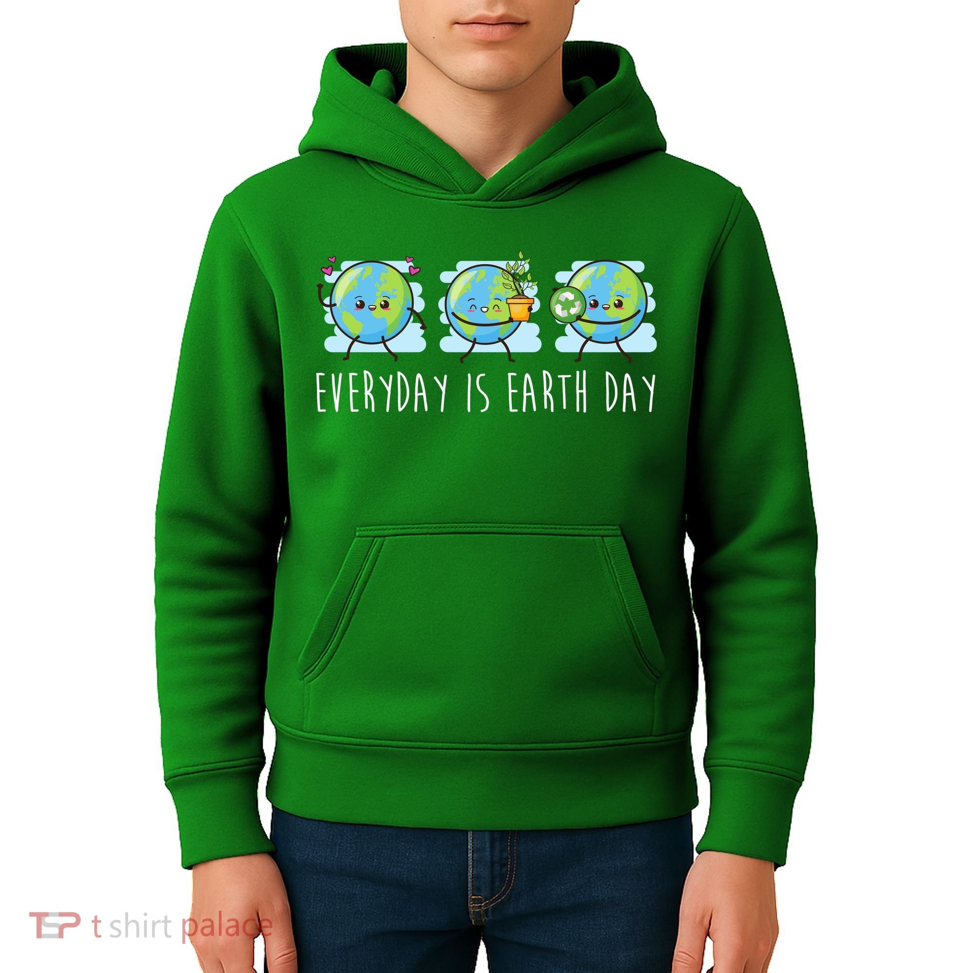 Everyday Is Earth Day Cute Planet Awareness Kids Hoodie