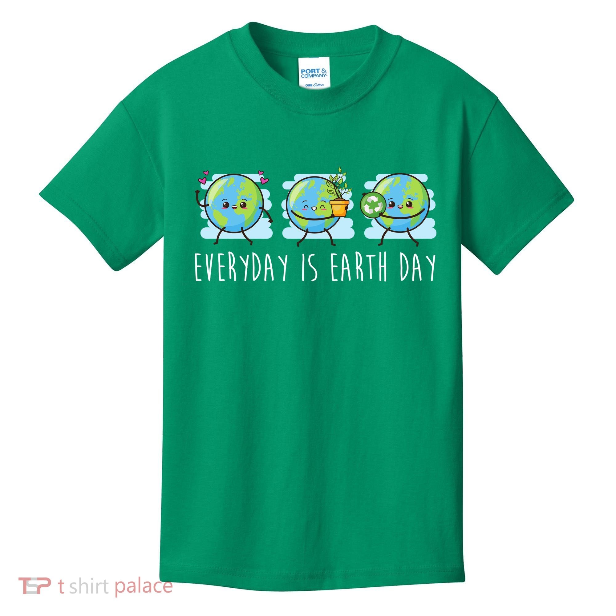 Everyday Is Earth Day Cute Planet Awareness Kids T-Shirt
