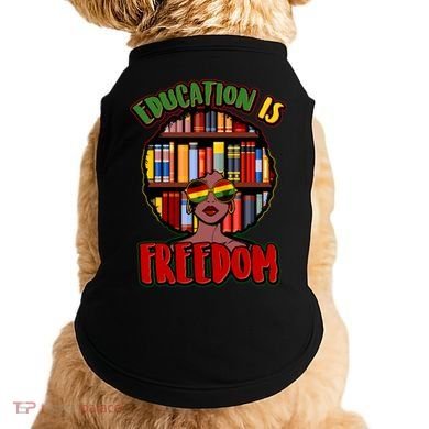 Education Is Freedom Black History Book Reading Lover Doggie Tank