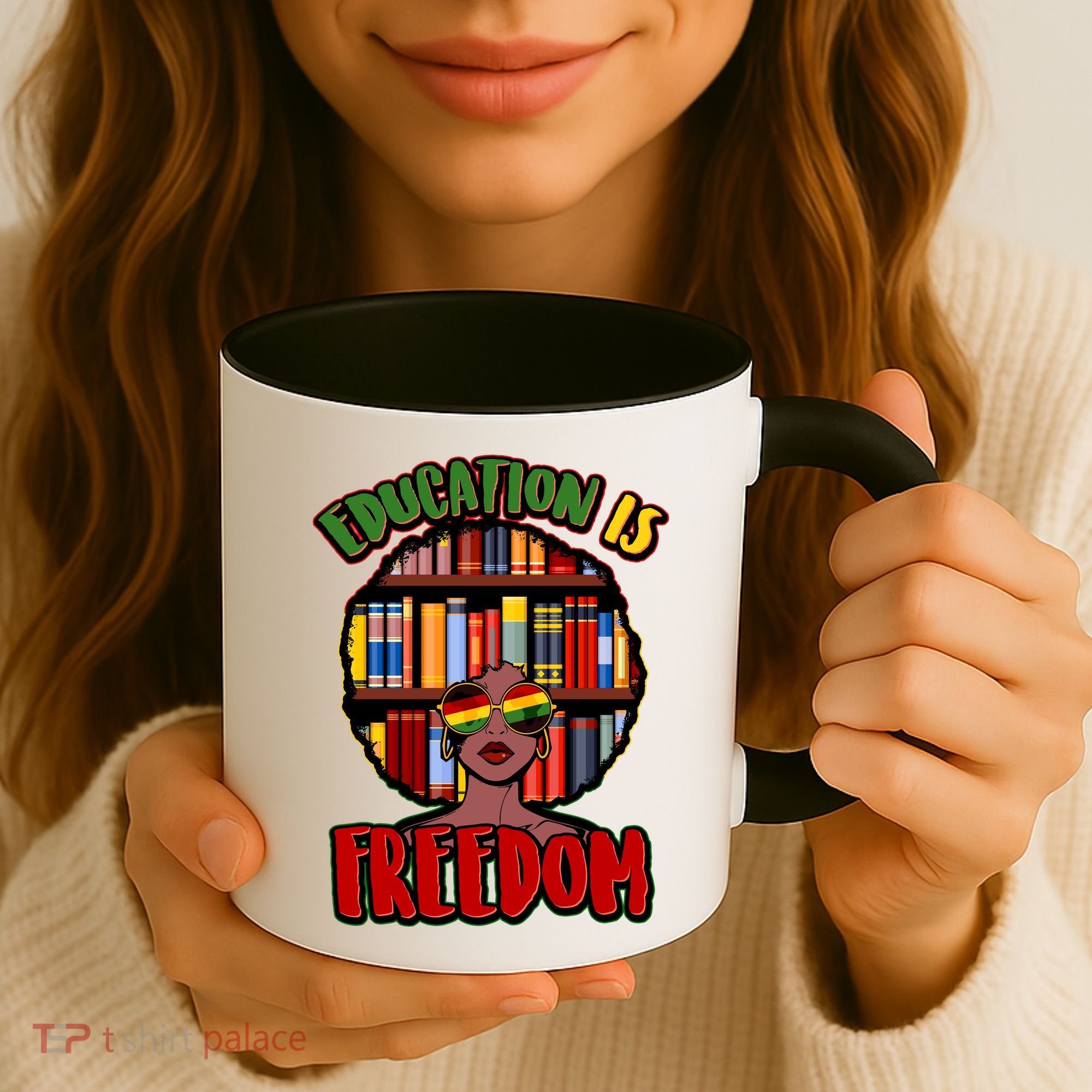 Education Is Freedom Black History Book Reading Lover Coffee Mug