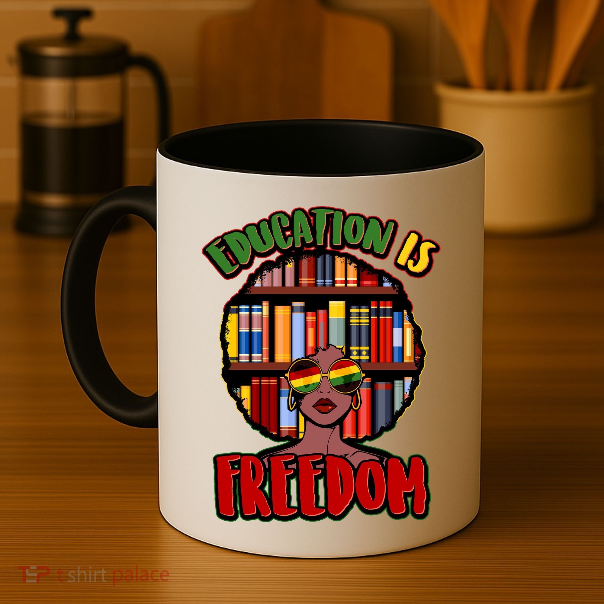 Education Is Freedom Black History Book Reading Lover Coffee Mug