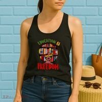 Education Is Freedom Black History Book Reading Lover Women's Tank Top thumb 2