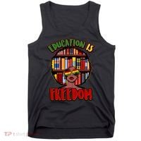 Education Is Freedom Black History Book Reading Lover Tank Top thumb 0