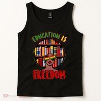 Education Is Freedom Black History Book Reading Lover Tank Top thumb 2